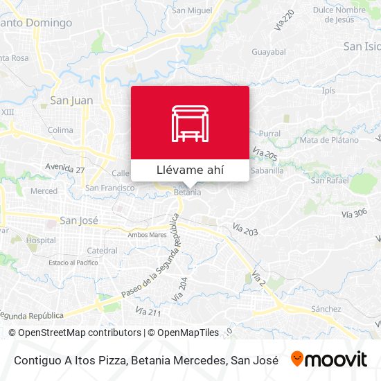 Mapa de Contiguo A Itos Pizza, Betania Mercedes