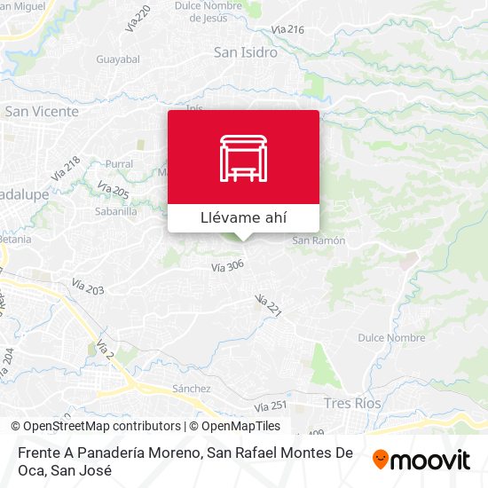 Mapa de Frente A Panadería Moreno, San Rafael Montes De Oca