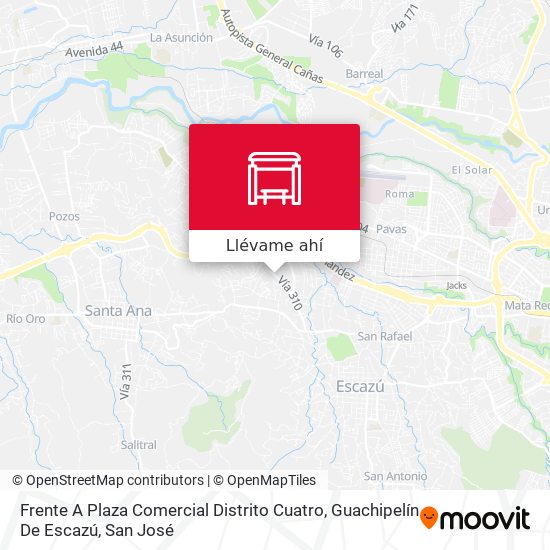 Mapa de Frente A Plaza Comercial Distrito Cuatro, Guachipelín De Escazú