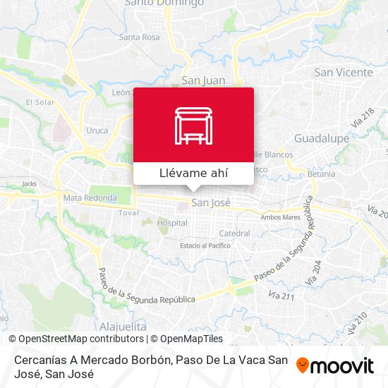 Mapa de Cercanías A Mercado Borbón, Paso De La Vaca San José