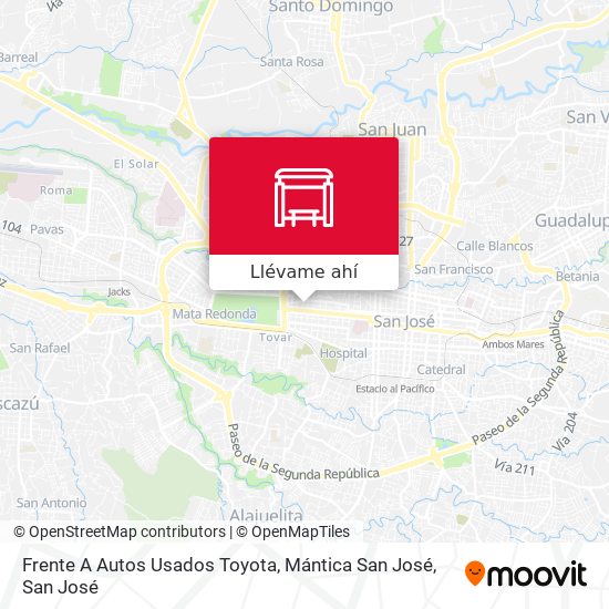 Mapa de Frente A Autos Usados Toyota, Mántica San José