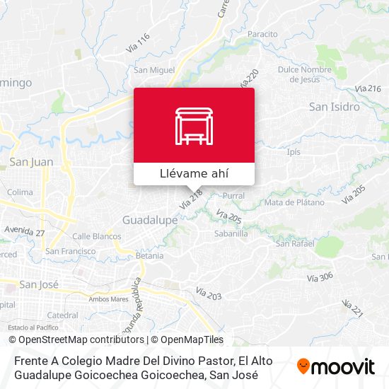 Mapa de Frente A Colegio Madre Del Divino Pastor, El Alto Guadalupe Goicoechea Goicoechea