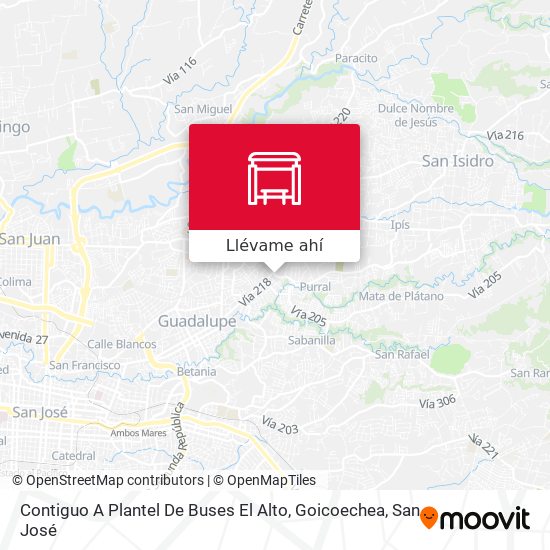 Mapa de Contiguo A Plantel De Buses El Alto, Goicoechea