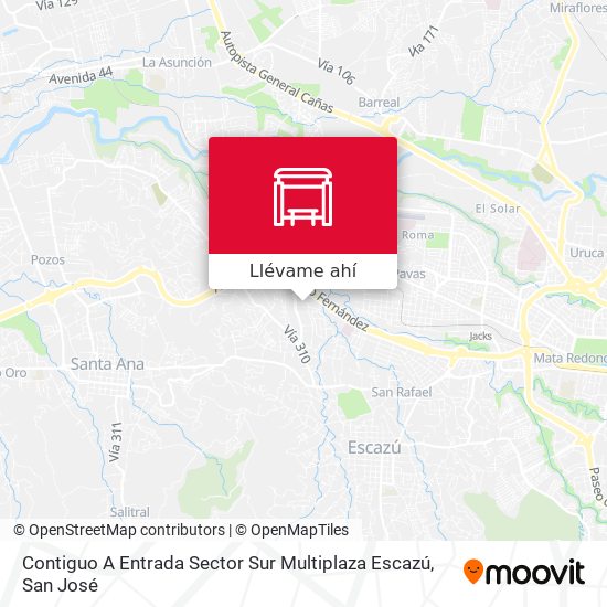 Mapa de Contiguo A Entrada Sector Sur Multiplaza Escazú