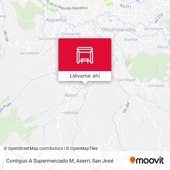 Mapa de Contiguo A Supermercado M, Aserrí