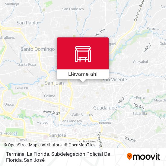 Mapa de Terminal La Florida, Subdelegación Policial De Florida