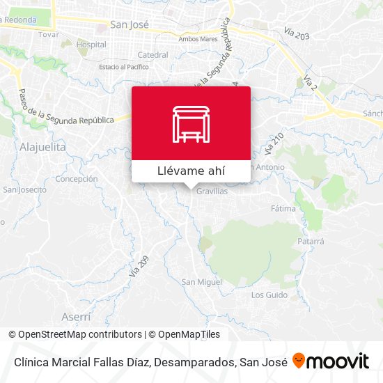 Mapa de Clínica Marcial Fallas Díaz, Desamparados
