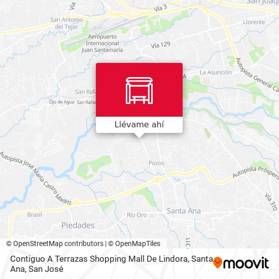Mapa de Contiguo A Terrazas Shopping Mall De Lindora, Santa Ana