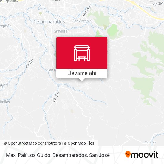 Mapa de Maxi Palí Los Guido, Desamparados
