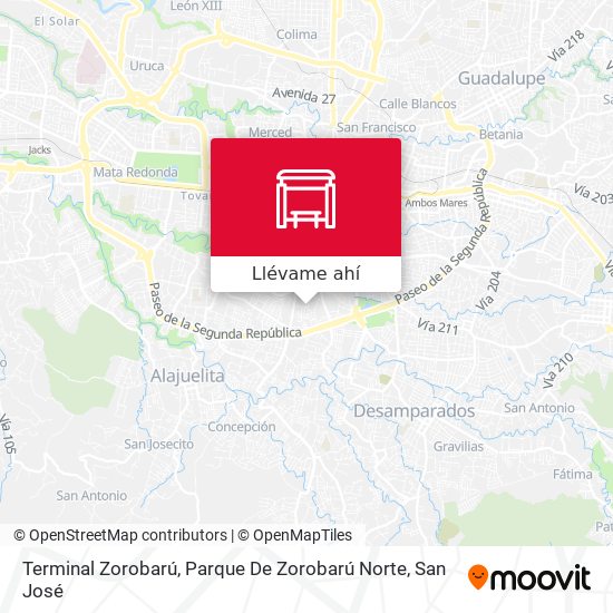 Mapa de Terminal Zorobarú, Parque De Zorobarú Norte