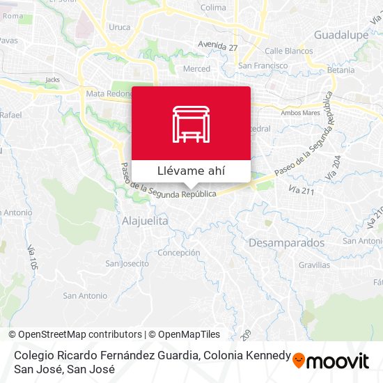 Mapa de Colegio Ricardo Fernández Guardia, Colonia Kennedy San José