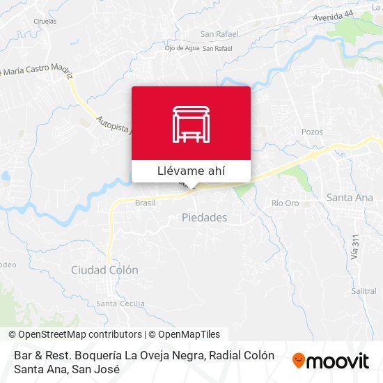 Mapa de Bar & Rest. Boquería La Oveja Negra, Radial Colón Santa Ana