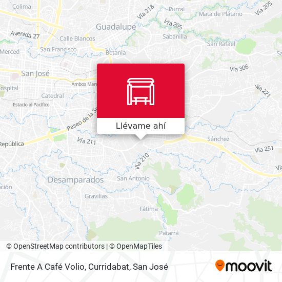 Mapa de Frente A Café Volio, Curridabat