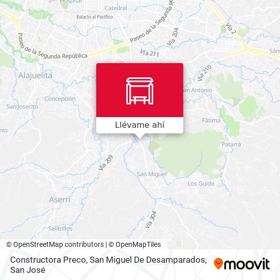 Mapa de Constructora Preco, San Miguel De Desamparados