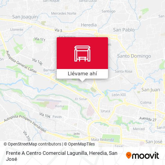 Mapa de Frente A Centro Comercial Lagunilla, Heredia