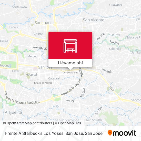 Mapa de Frente A Starbuck's Los Yoses, San José