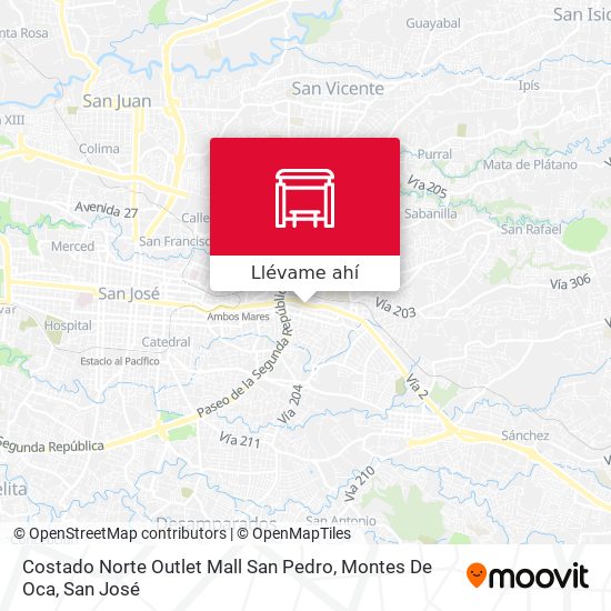 Mapa de Costado Norte Outlet Mall San Pedro, Montes De Oca