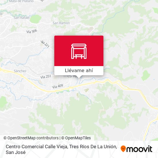 Mapa de Centro Comercial Calle Vieja, Tres Ríos De La Unión