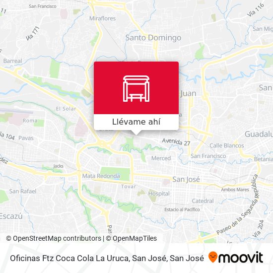 Mapa de Oficinas Ftz Coca Cola La Uruca, San José