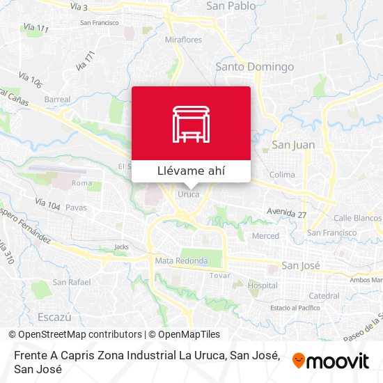 Mapa de Frente A Capris Zona Industrial La Uruca, San José