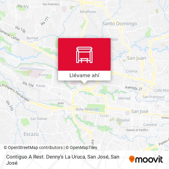 Mapa de Contiguo A Rest. Denny's La Uruca, San José