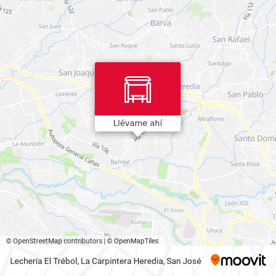 Mapa de Lechería El Trébol, La Carpintera Heredia