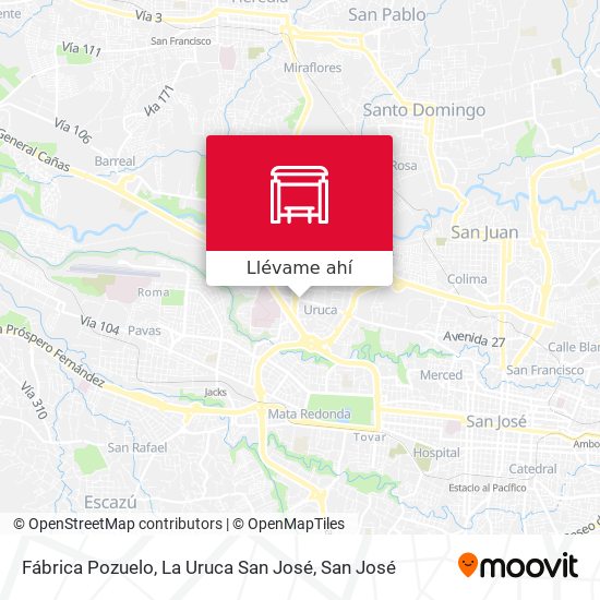 Mapa de Fábrica Pozuelo, La Uruca San José