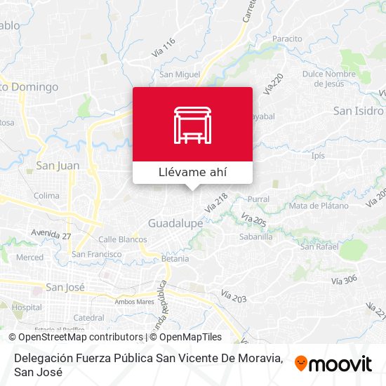 Mapa de Delegación Fuerza Pública San Vicente De Moravia