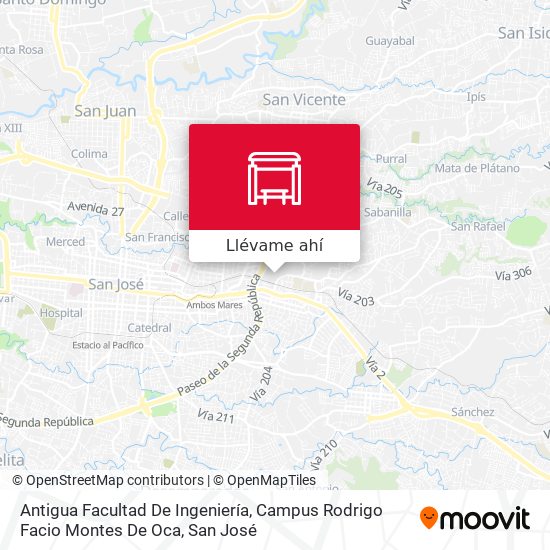 Mapa de Antigua Facultad De Ingeniería, Campus Rodrigo Facio Montes De Oca