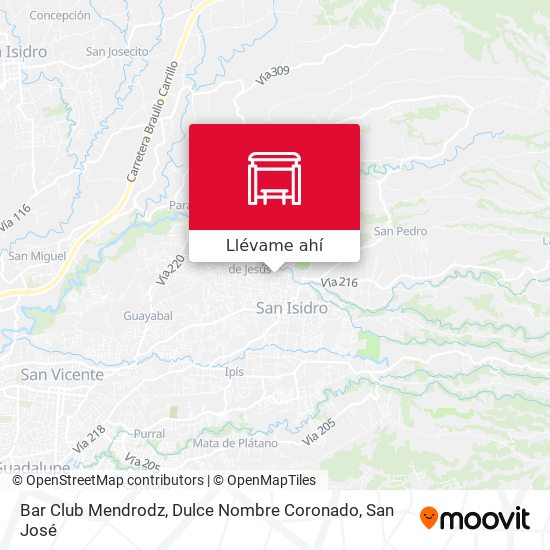 Mapa de Bar Club Mendrodz, Dulce Nombre Coronado