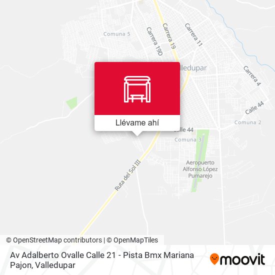 Mapa de Av Adalberto Ovalle Calle 21 - Pista Bmx Mariana Pajon