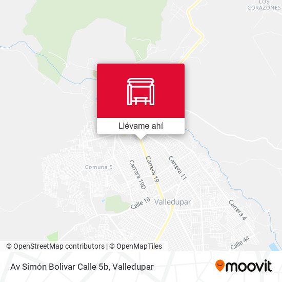 Mapa de Av Simón Bolivar Calle 5b