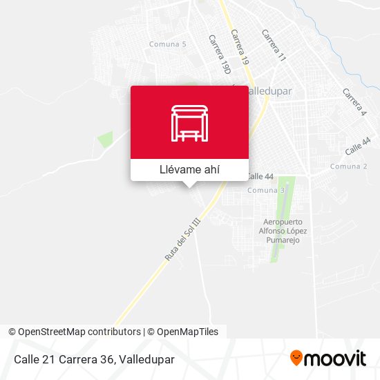 Mapa de Calle 21 Carrera 36