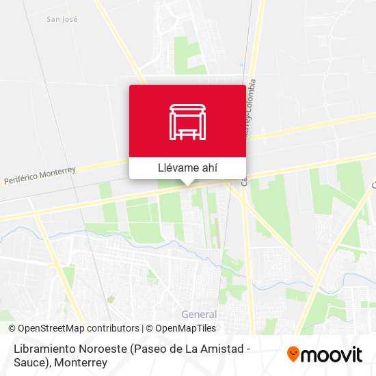 Mapa de Libramiento Noroeste (Paseo de La Amistad - Avenida Del Sauce)