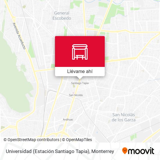 Mapa de Universidad (Estación Santiago Tapia)