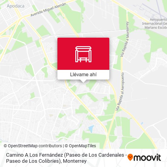 Mapa de Camino A Los Fernández (Paseo de Los Cardenales - Paseo de Los Colibríes)