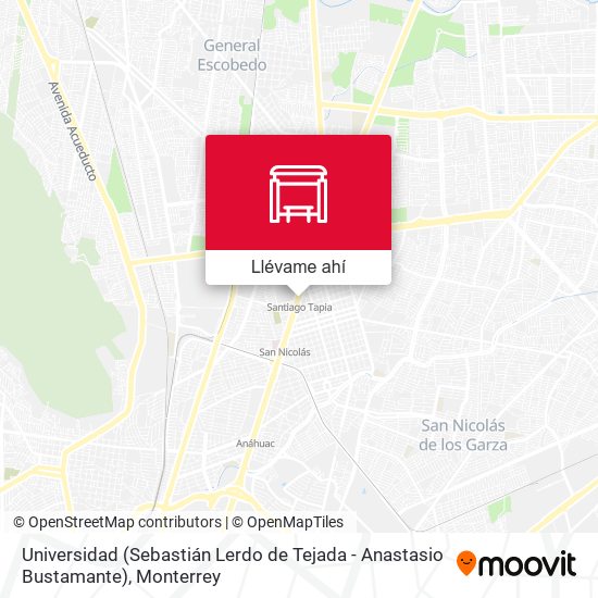 Mapa de Universidad (Sebastián Lerdo de Tejada - Anastasio Bustamante)