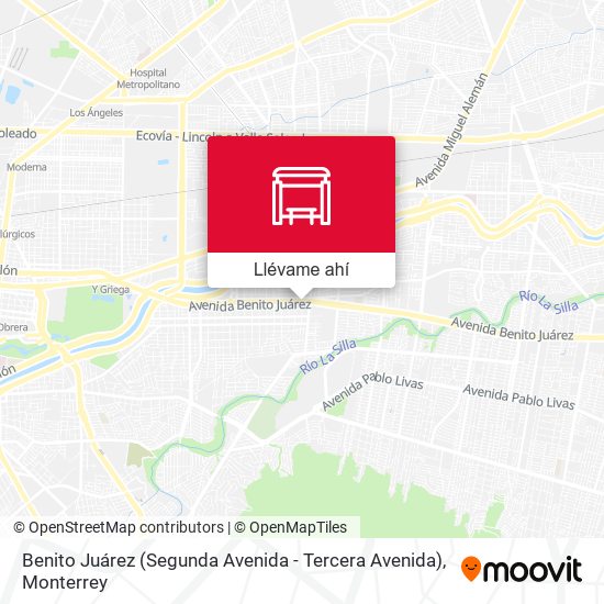 Mapa de Benito Juárez (Segunda Avenida - Tercera Avenida)