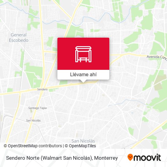 Mapa de Sendero Norte (Walmart San Nicolás)