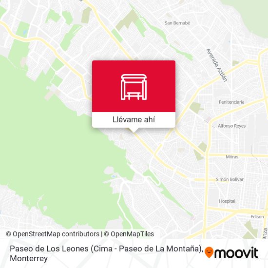 Mapa de Paseo de Los Leones (Calle de La Cima - Paseo de La Montaña)