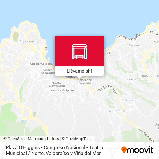 Mapa de Plaza O'Higgins - Congreso Nacional - Teatro Municipal / Norte