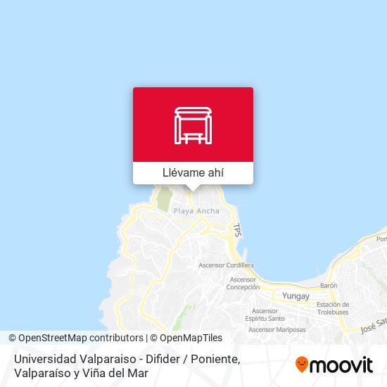 Mapa de Universidad Valparaiso - Difider / Poniente