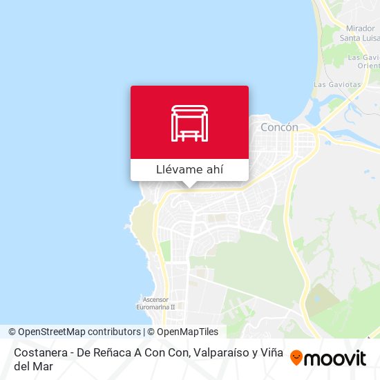 Mapa de Costanera - De Reñaca A Con Con