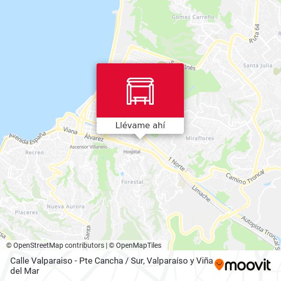 Mapa de Calle Valparaiso - Pte Cancha / Sur