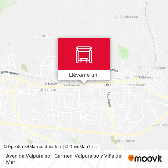 Mapa de Avenida Valparaíso - Carmen