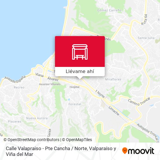 Mapa de Calle Valapraiso - Pte Cancha / Norte