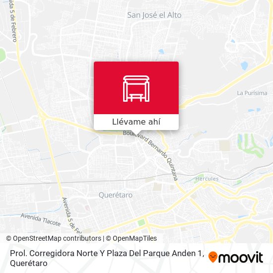 Mapa de Prol. Corregidora Norte Y Plaza Del Parque Anden 1