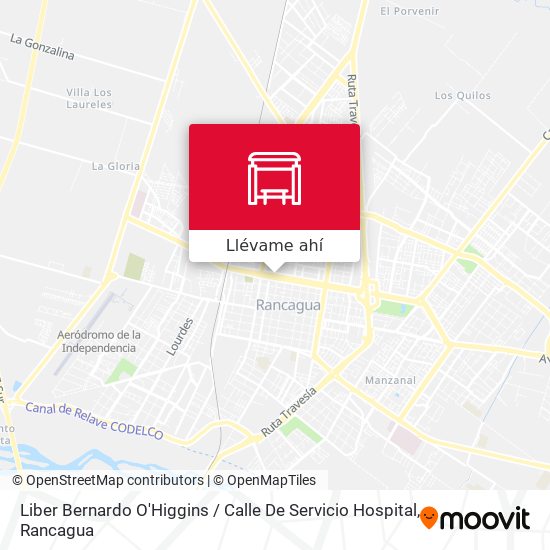 Mapa de Liber Bernardo O'Higgins / Calle De Servicio Hospital