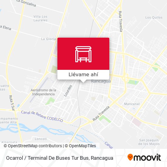 Mapa de Ocarrol / Terminal De Buses Tur Bus