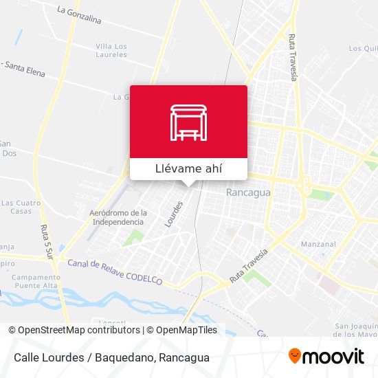 Mapa de Calle Lourdes / Baquedano